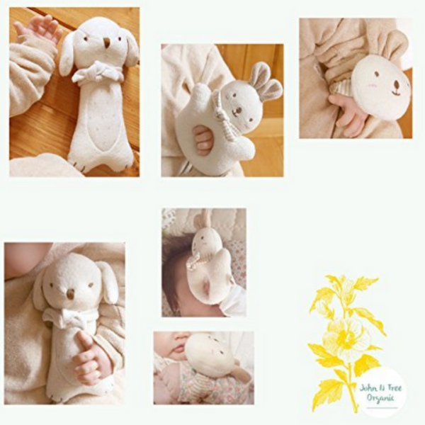 John N Tree Organic Baby Toy Puppy Rabbit Rattle 2