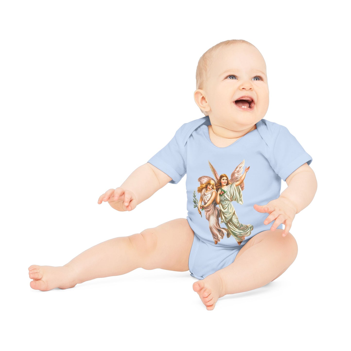 Heavenly Angel Art Organic Cotton Short-Sleeve Baby Bodysuit