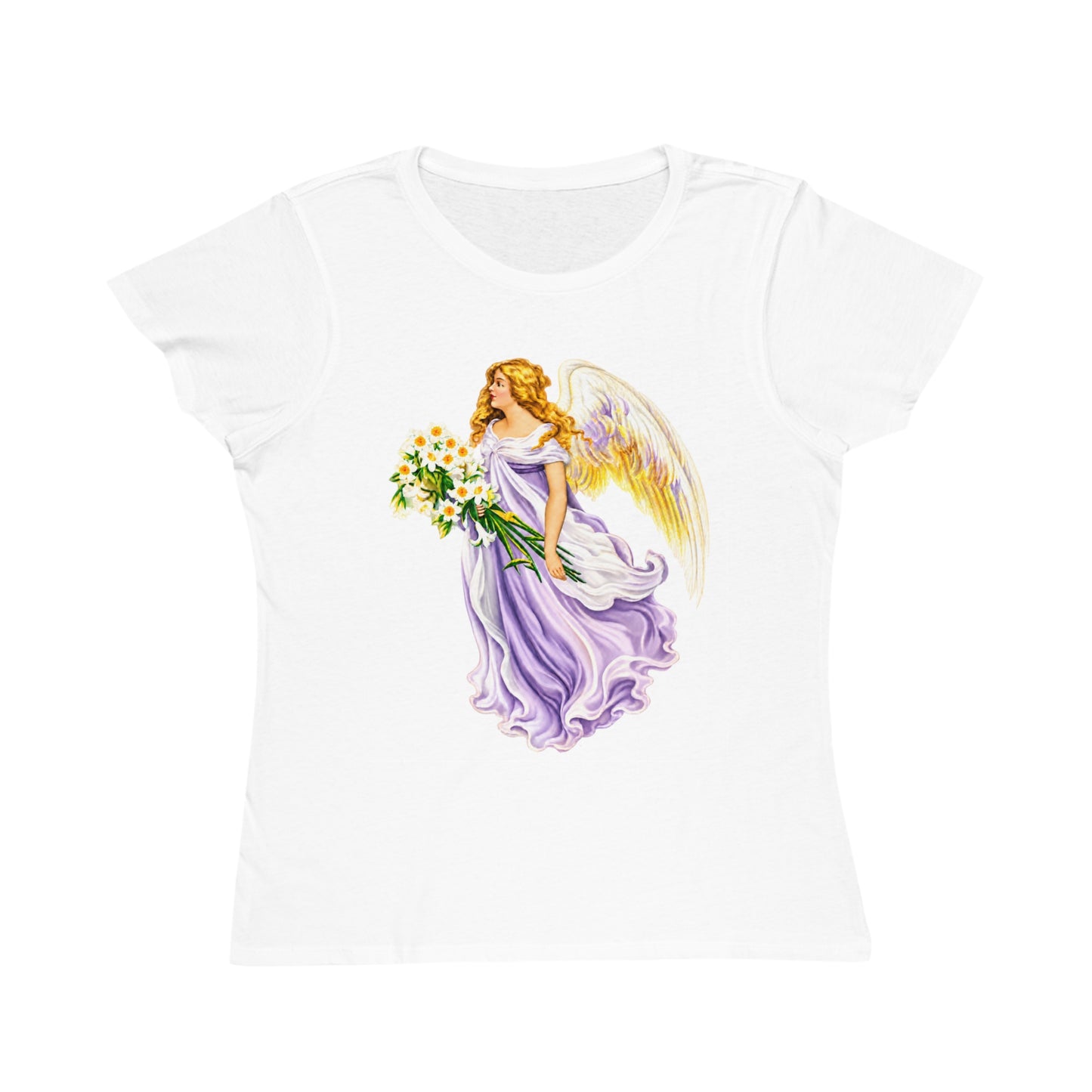 Vintage Angel in Purple Organic Cotton Women’s Short-Sleeve T-Shirt