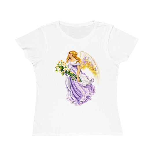Vintage Angel in Purple Organic Cotton Women’s Short-Sleeve T-Shirt
