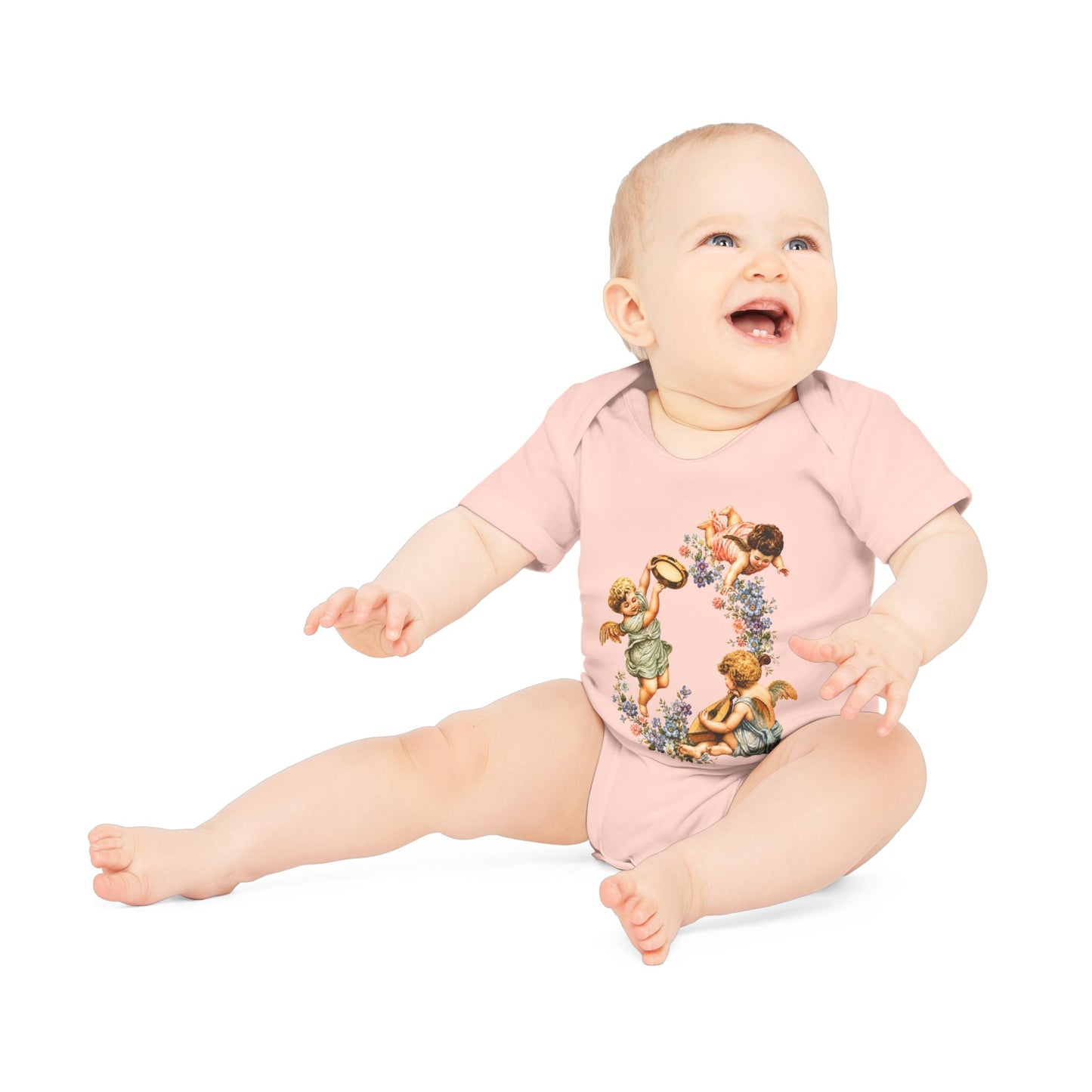 Classic Cherub Musicians Organic Cotton Short-Sleeve Baby Bodysuit