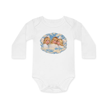 Cherub Angels in the Clouds Organic Cotton Long-Sleeve Baby Bodysuit