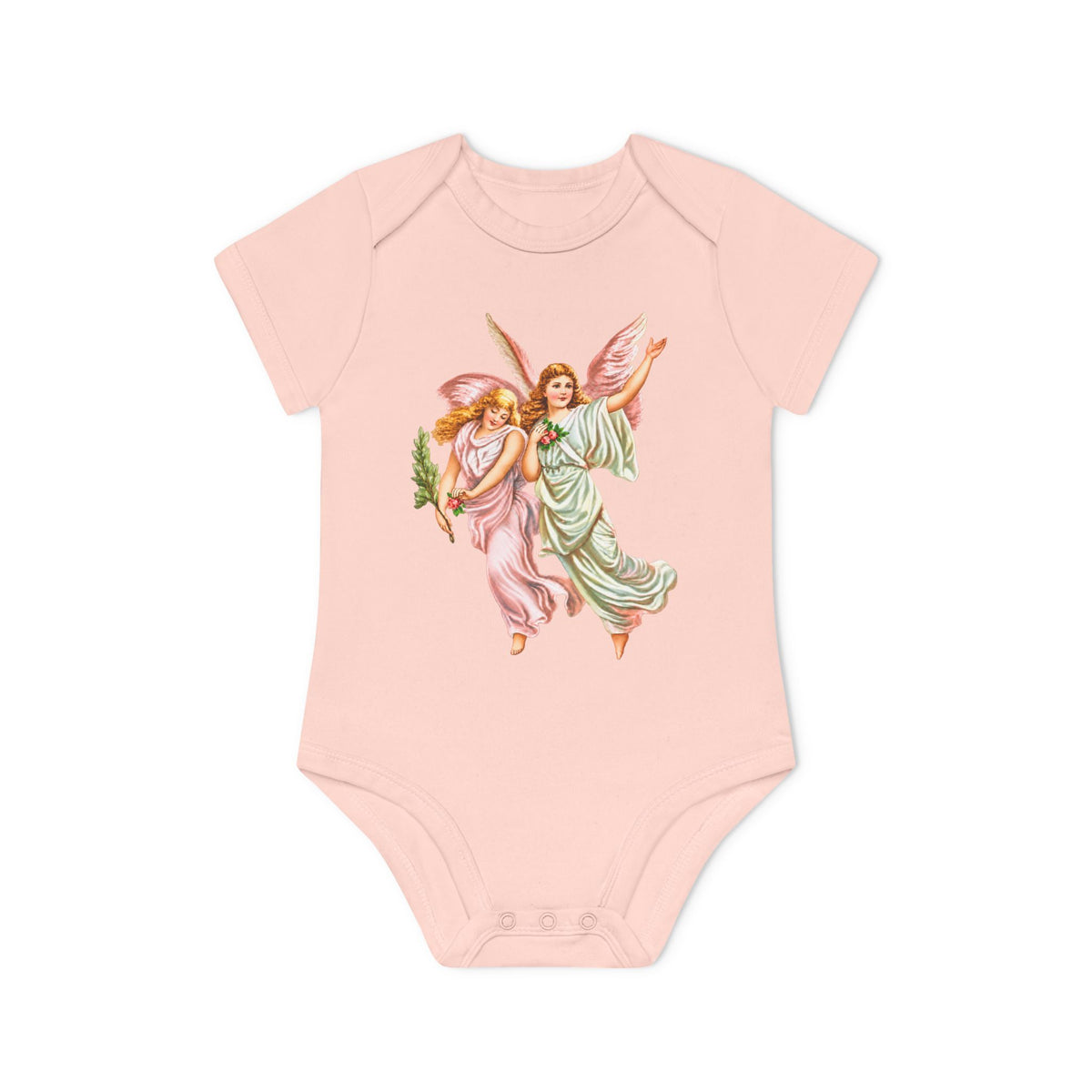 Heavenly Angel Art Organic Cotton Short-Sleeve Baby Bodysuit