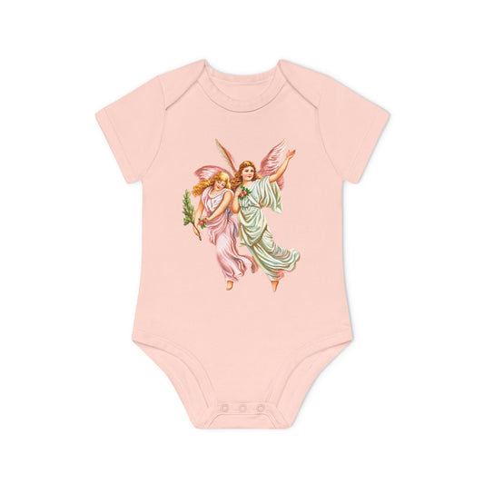 Heavenly Angel Art Organic Cotton Short-Sleeve Baby Bodysuit