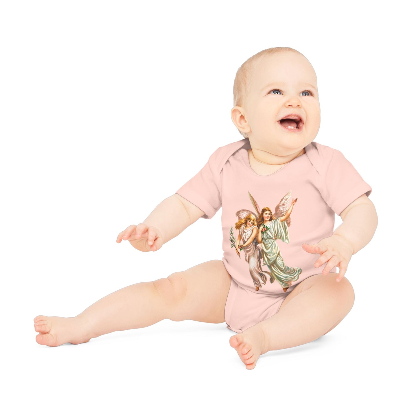 Heavenly Angel Art Organic Cotton Short-Sleeve Baby Bodysuit