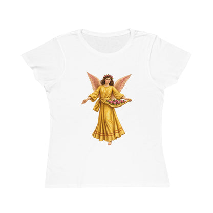 Angel Gathering Roses Organic Cotton Women’s Short-Sleeve T-Shirt