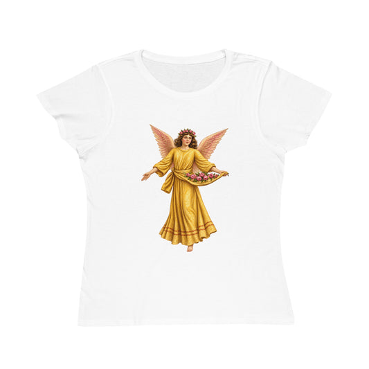 Angel Gathering Roses Organic Cotton Women’s Short-Sleeve T-Shirt