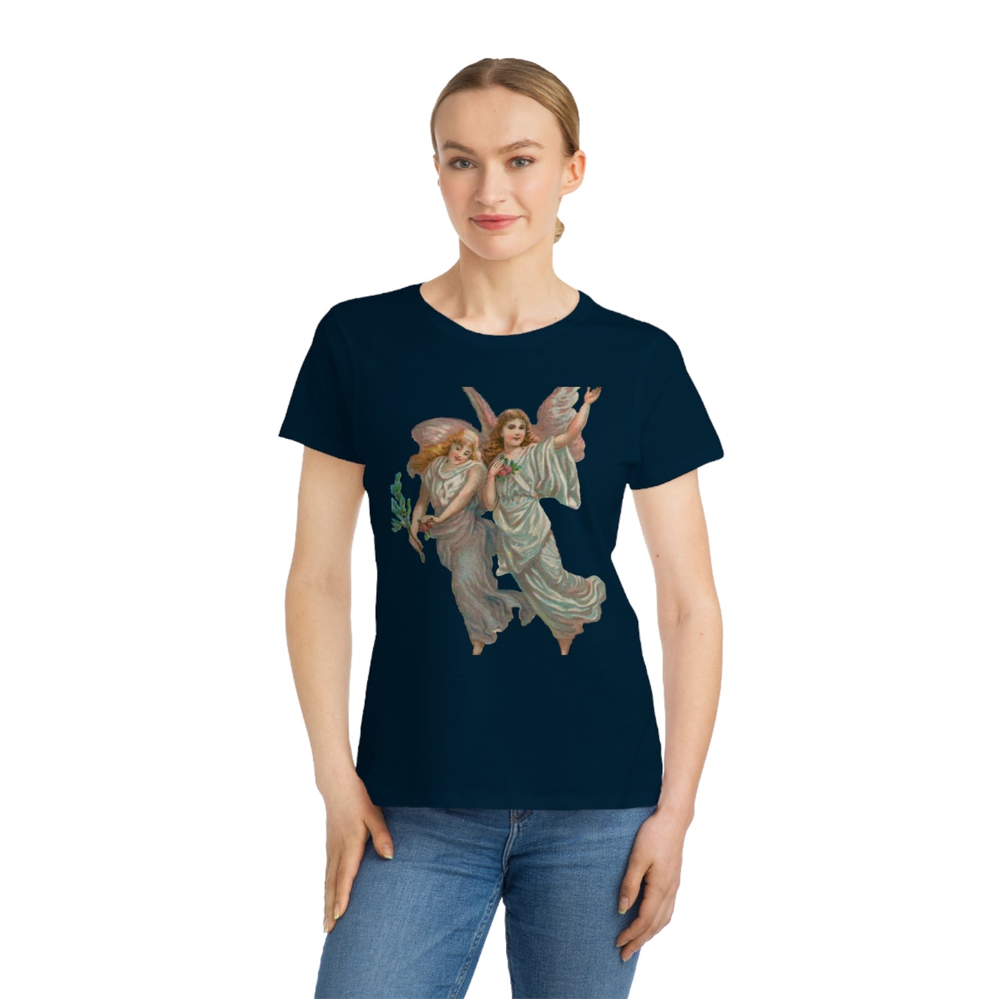 Victorian Organics Women's T-Shirt Cotton Short Sleeve Heavenly Angels