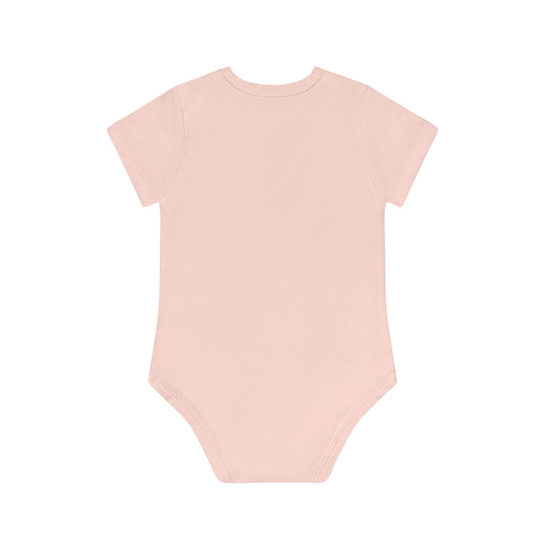 Victorian Organics baby bodysuit cotton short sleeve heavenly angel art - powder pink