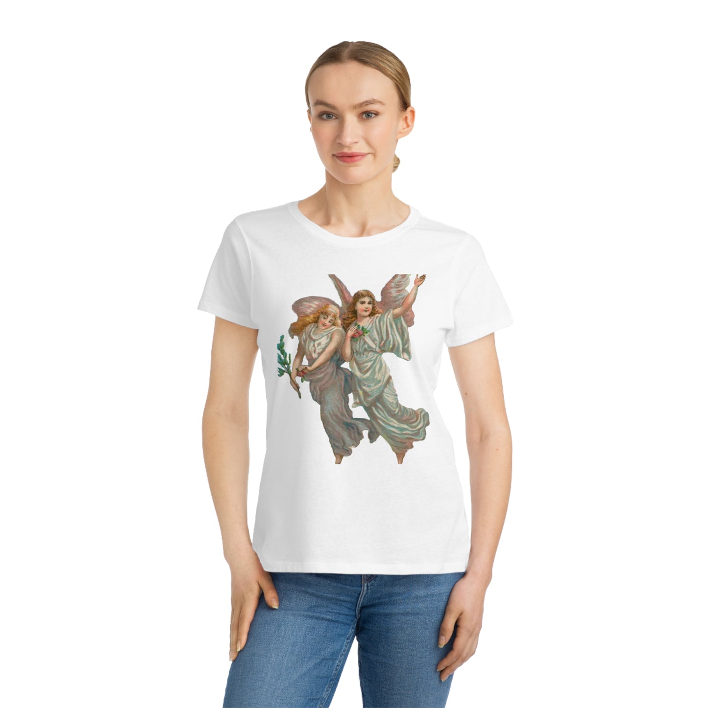 Victorian Organics Women's T-Shirt Cotton Short Sleeve Heavenly Angels