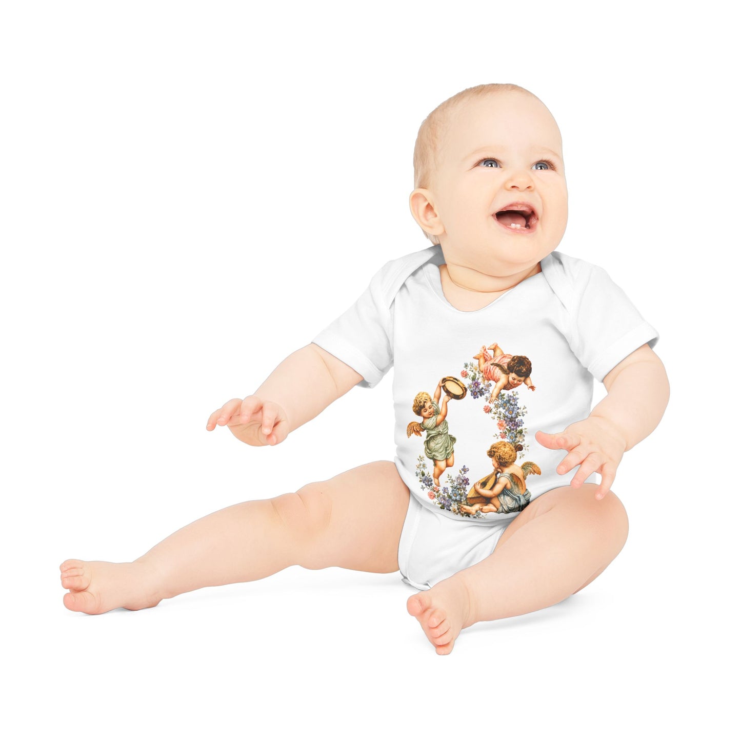 Classic Cherub Musicians Organic Cotton Short-Sleeve Baby Bodysuit