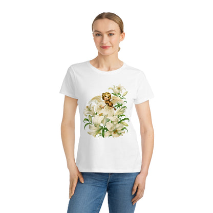 Vintage Angel with Violin Organic Cotton Women’s Short-Sleeve T-Shirt