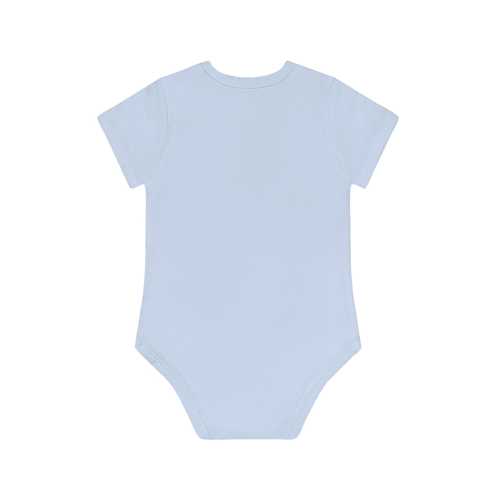 Victorian Organics baby bodysuit cotton short sleeve heavenly angel art - dusty blue