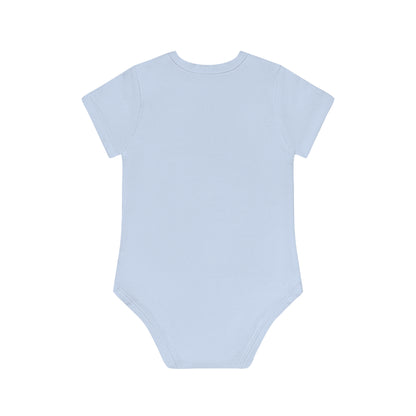 Victorian Organics baby bodysuit cotton short sleeve heavenly angel art - dusty blue