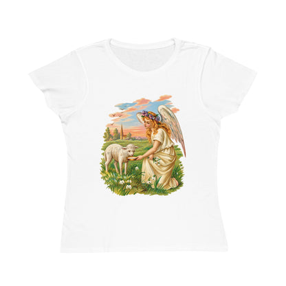 Antique Angel with Lamb Organic Cotton Women’s Short-Sleeve T-Shirt