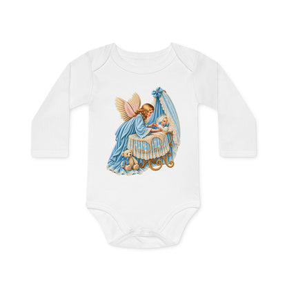 Guardian Angel Over Bassinet Organic Cotton Long-Sleeve Baby Bodysuit