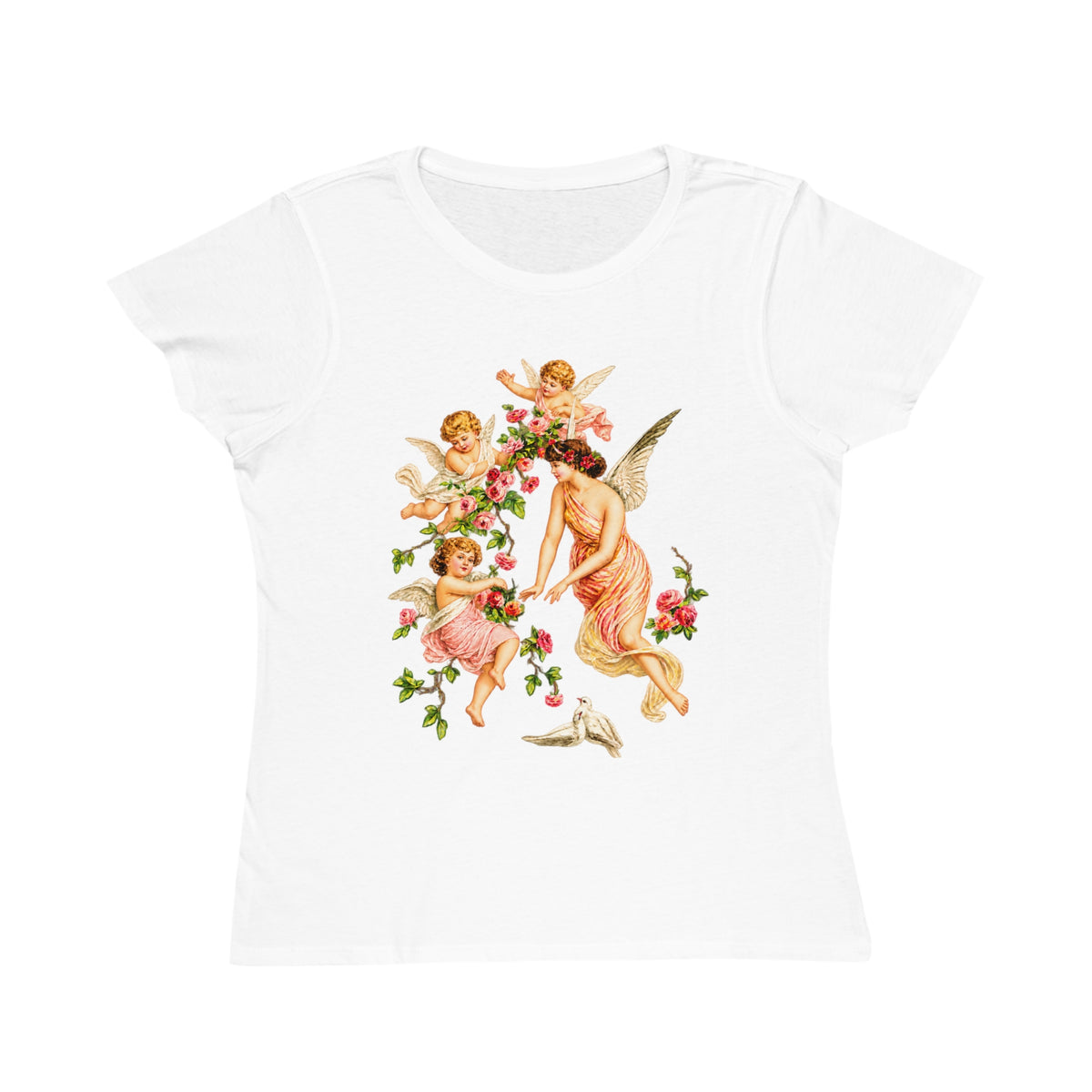 Victorian Angel with Cherubs Organic Cotton Women’s Short-Sleeve T-Shirt
