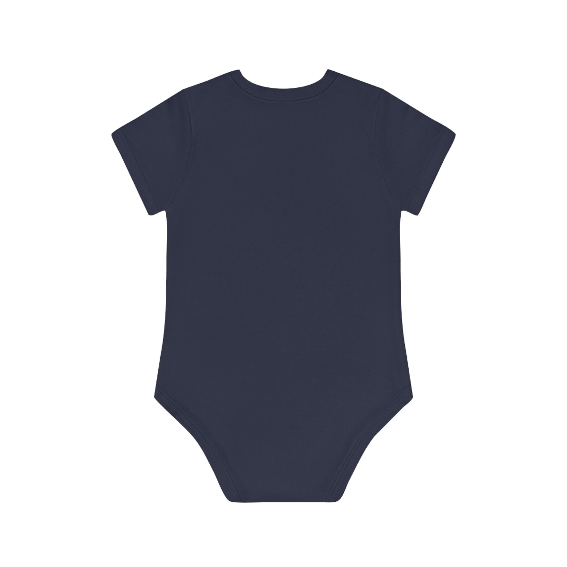 Victorian Organics baby bodysuit cotton short sleeve heavenly angel art - nautical navy