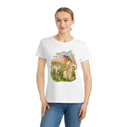 Antique Angel with Lamb Organic Cotton Women’s Short-Sleeve T-Shirt