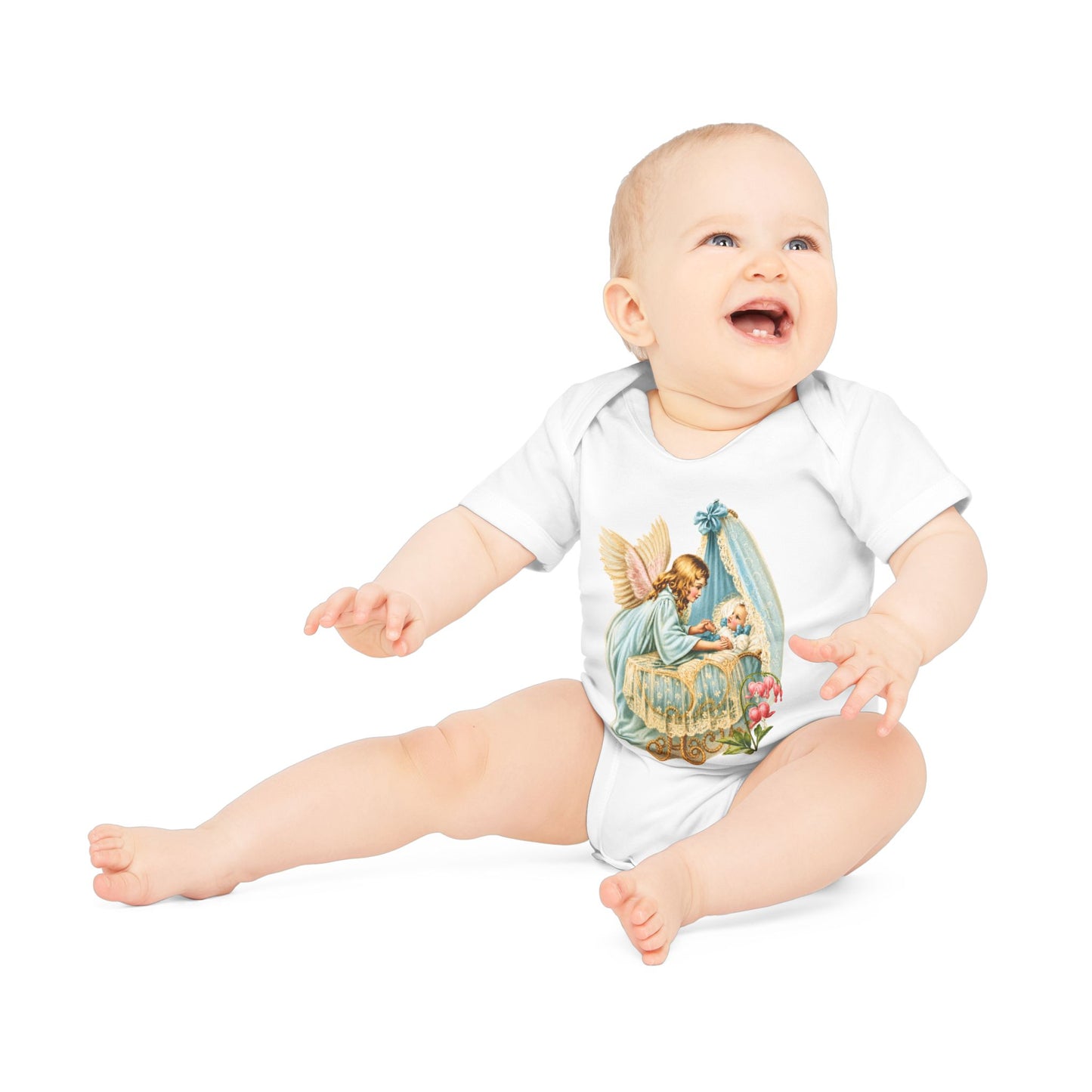 Guardian Angel by the Bassinet Organic Cotton Short-Sleeve Baby Bodysuit