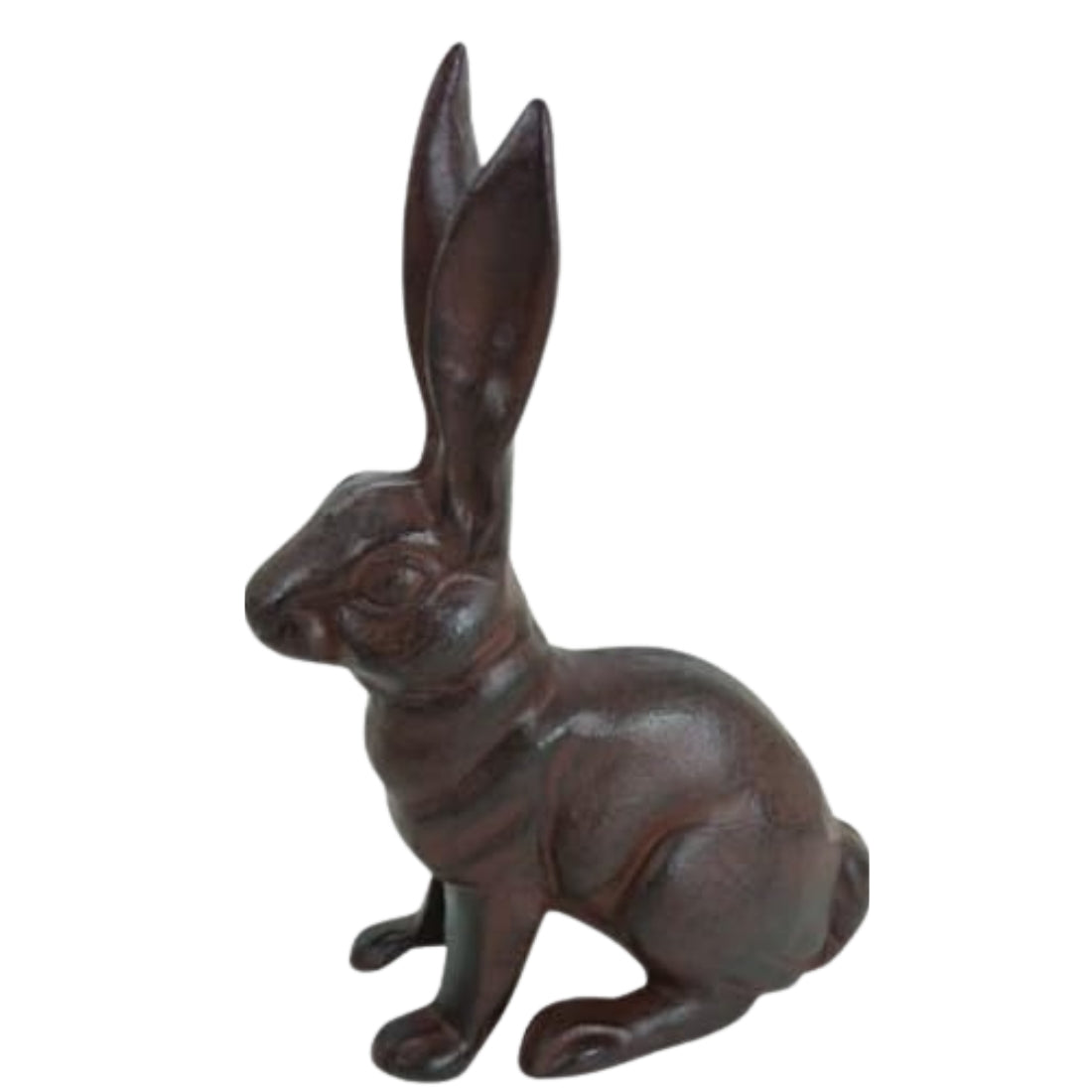 Cast Iron Sitting Bunny Rabbit Garden Statue for Patio Yard or Doorstop