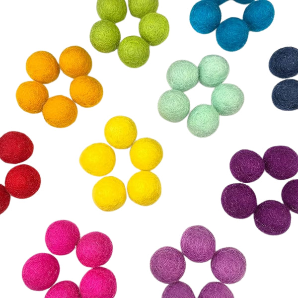 Pure Handmade Wool Felt Rainbow Pom Pom Balls