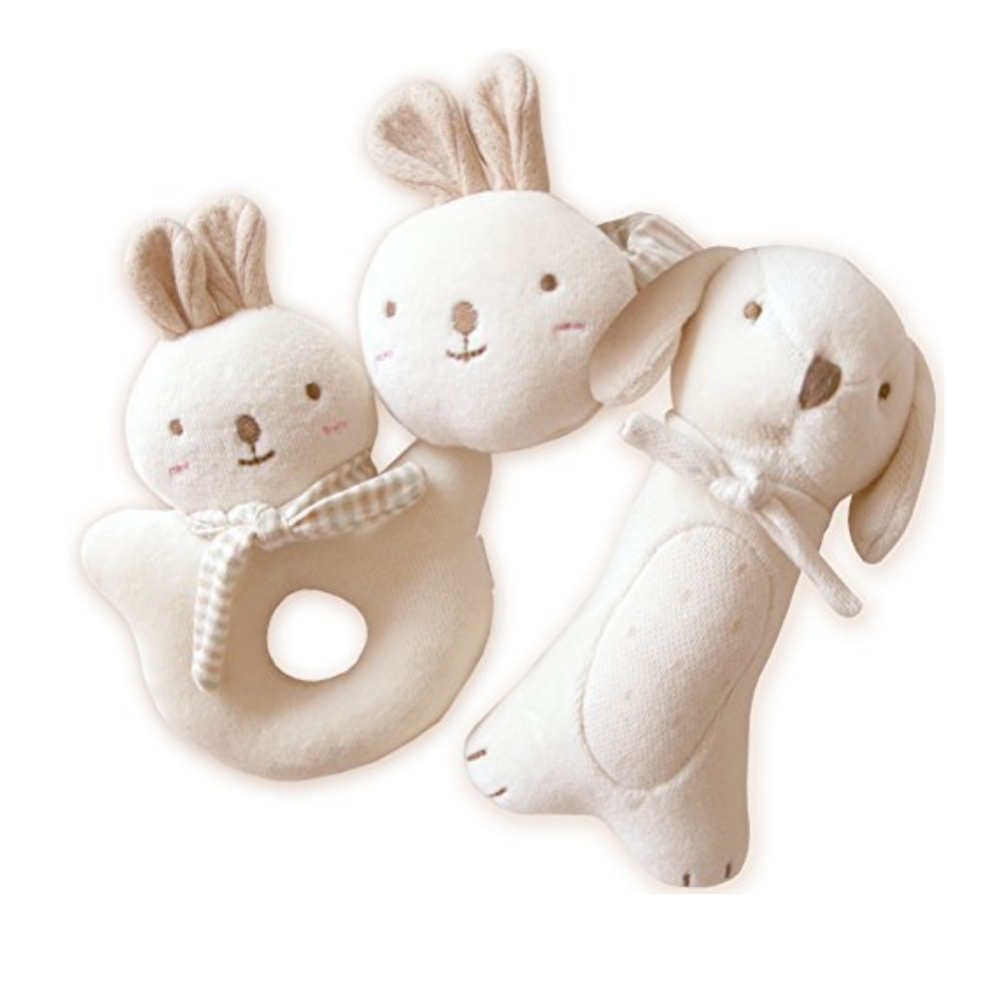 John N Tree Organic Baby Toy Puppy Rabbit Rattle 1