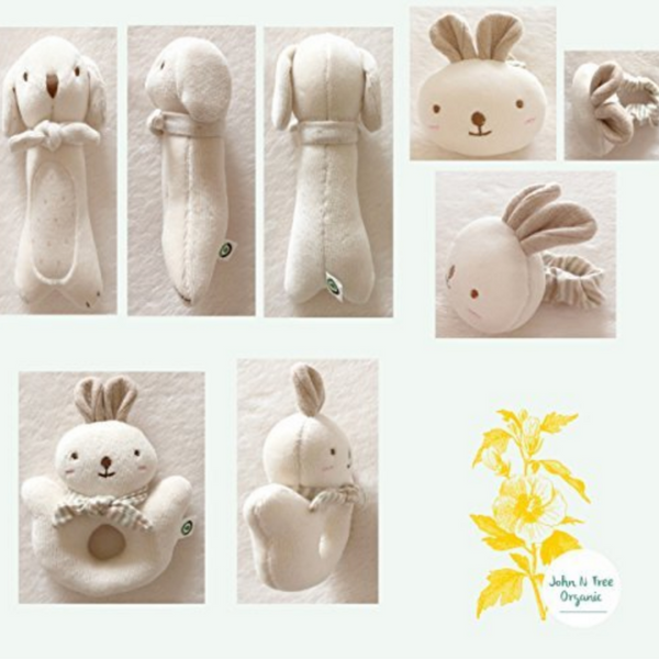 John N Tree Organic Baby Toy Puppy Rabbit Rattle 3