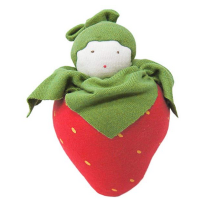 Under the Nile Organic Cotton Baby Teething Toy - Strawberry