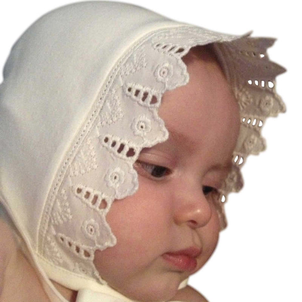 Victorian Style Organic Cotton Lace Baby Gift Hat