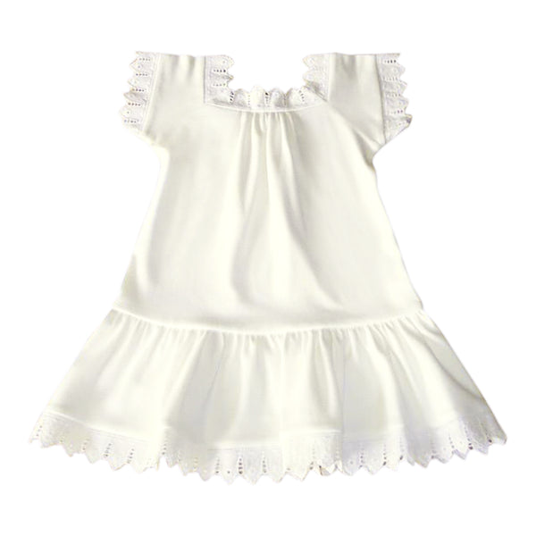 Victorian Organics White Cotton Lace Baby Chemise Dress