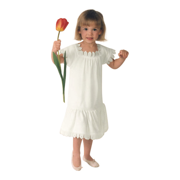Victorian Organics White Cotton Lace Toddler Chemise Dress