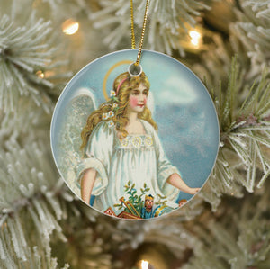Vintage Style Home Decor Christmas Tree Ornament - Angel Bringing Toys