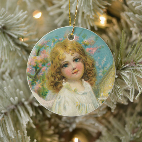 Vintage Style Home Decor Collectible Ornament - Angel Girl in White