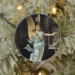Vintage Style Home Decor Collectible Ornament - Guardian Angel in the Night