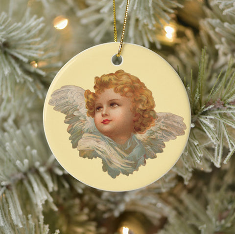 Vintage Style Home Decor Keepsake Ornament - Golden Haired Cherub