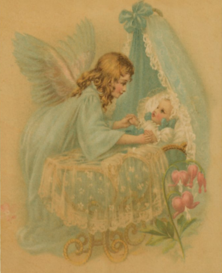 Victorian Organics Angel Over Bassinet Wood Wall Art Home Decor