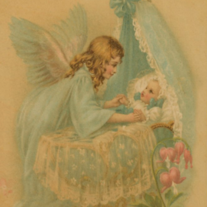 Victorian Organics Angel Over Bassinet Wood Wall Art Home Decor