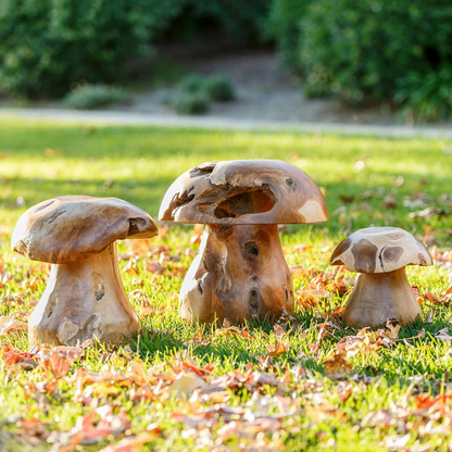 Reclaimed Teak Mushroom Stool Outdoor Wood Garden Furniture