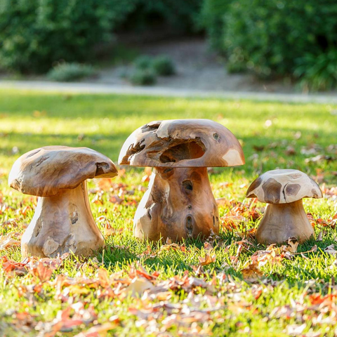 Reclaimed Teak Mushroom Stool Outdoor Wood Garden Furniture