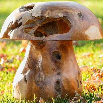 Reclaimed Teak Mushroom Stool Outdoor Wood Garden Furniture