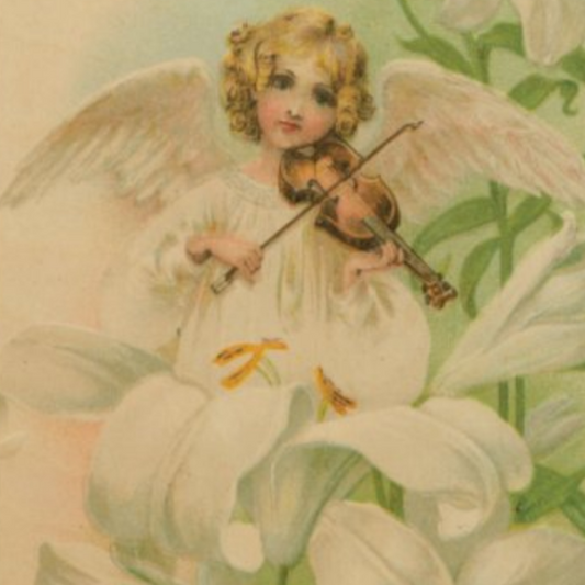 Victorian Organics Angel Playing Violin Wood Wall Art Home Decor